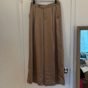Banana Republic Factory gold satin finish wide leg pants